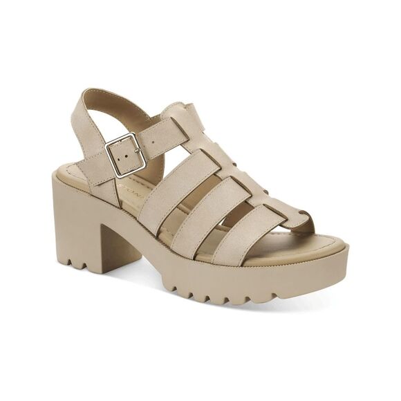 Sun + Stone Daisee Women's Platform Block Heels - Sand Smooth 7.5M - Picture 3 of 10